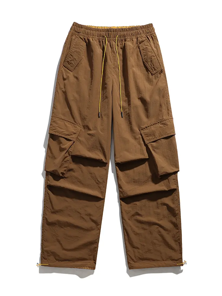 Women's Stylish Oversized Baggy Cargo Pants, Quick Dry Plain Crinkle Fabric Trousers for Citywalk & Daily Wear, Casual, Loose, Cargo Style, Pants For Athletes