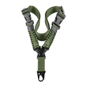 1pc Single Point Sling – Adjustable, Durable Polyester Strap with Metal Buckles for Hunting, Shooting, & Fishing Gear | Black/Khaki Color Options, Portable & Reliable for Outdoor Use
