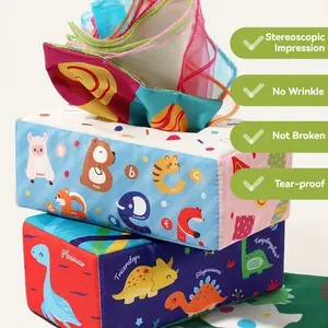 Baby Tear-Resistant Napkin Holder, Tissue Holder, Infant Paper Towel Toy, Finger Precision Training Soothing Paper Box Set, Halloween Thanksgiving Christmas Gift