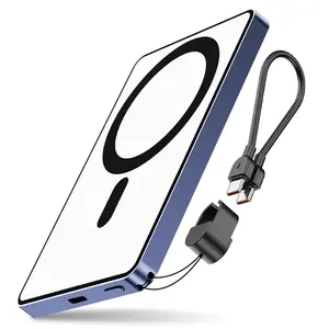 MagSafe 5000mAh Power Bank, Wireless Portable Charger, Fast Charging MagSafe Battery Pack for iPhone 17/16/15/14/13/12/Plus/Pro Max, Compact Device Smartphone Chargeable