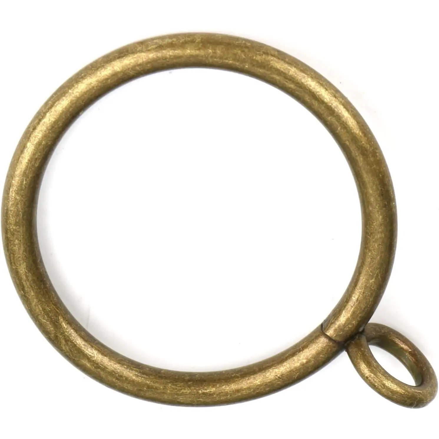 Antique Brass Curtain Rings with Eyelets for Up to 1.0-inch Curtain Rods (Set of 30 count Curtain Rings)