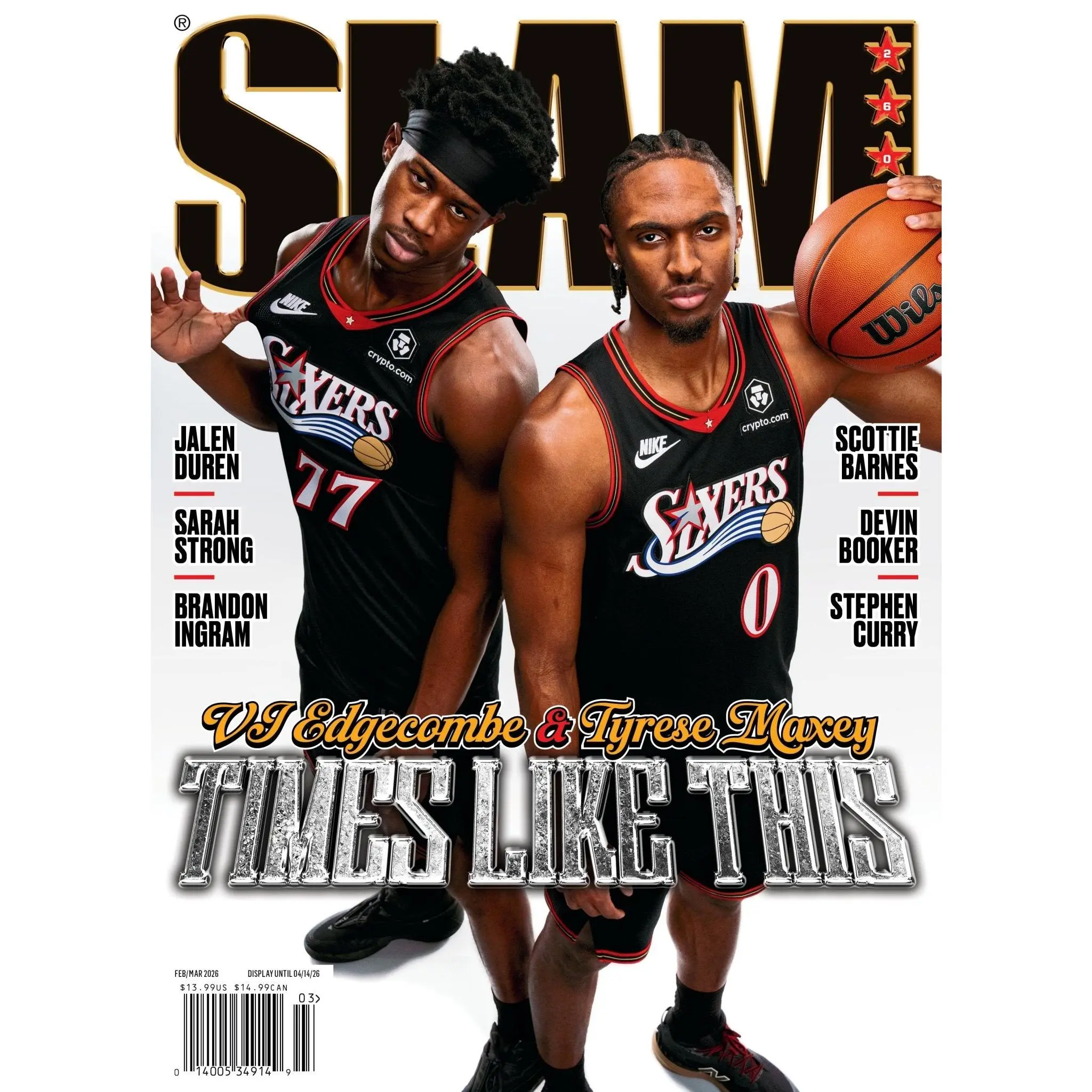 Tyrese Maxey + VJ Edgecombe Magazine Magazine Poster, NBA Cover Poster, Gift For Fans - Unframed
