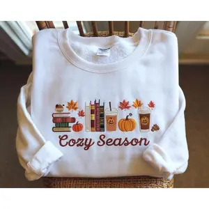 Embroidered Cozy Season Sweatshirt, Cozy Season Sweatshirt, Autumn Sweatshirts, Sweats for Women, Fall Sweatshirt, Cozy Autumn Shirt