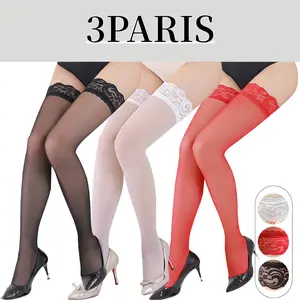 1/3PC Silky Sheer Thigh High Lace Tights