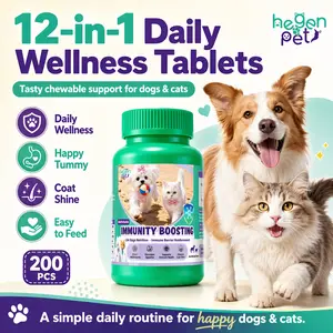 12-in-1 Immunity Boosting for Dogs & Cats – Stronger Immune System, Shiny Coat & Better Appetite | Hegenpet