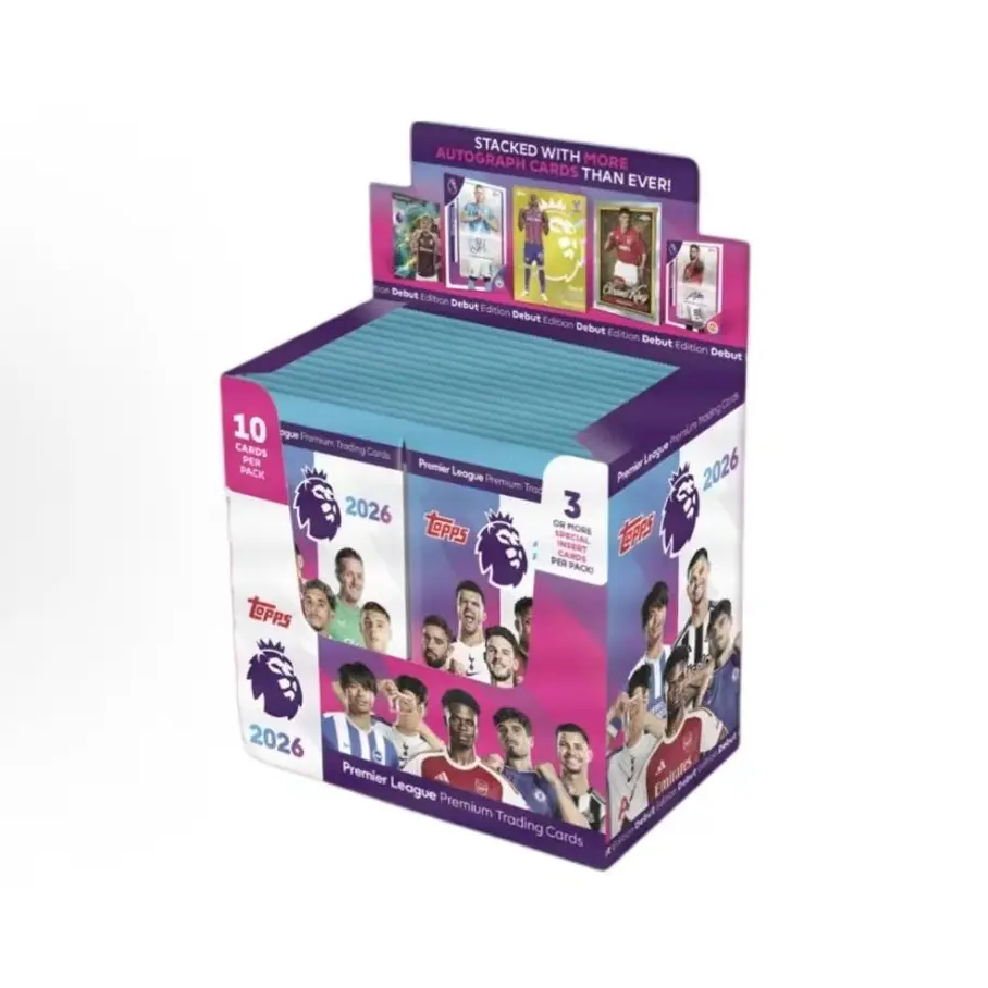 2025/26 Topps Premier League EPL Football-Themed Sports Card Series Retail Box, Card Collecting, Debut Edition, Sports Card Packs, Soccer Trading Cards