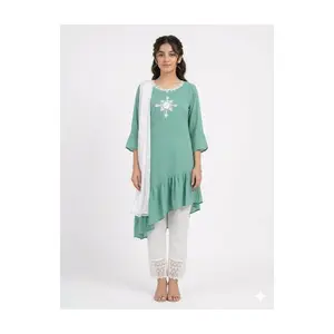 #KRSET-1  Mint Green Coquette Kurta Set  Teen Fashion | Desi Aesthetic Outfit