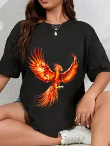 100% Cotton Unisex Rising Phoenix Fire Fenix Inspirational Fantasy Gift T-Shirt