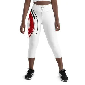 CHI ME REEMED RED/BLCK Yoga Capri Leggings