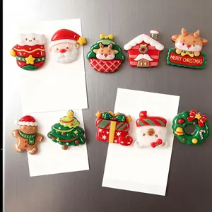 Cartoon Christmas Fridge Magnets, Set of 1/5/10 Pcs, Resin Material, Perfect for Kitchen & Office Use, Unique Home Decor Gifts