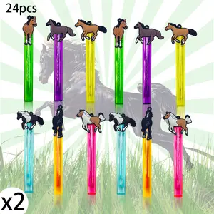 24-Piece Horse-Themed Party Bubble Wand Set Horse-Shaped Bubble Wands Animal-Themed Summer Beach & Pool Birthday Party Goodie Bag Fillers Outdoor Activity Supplies