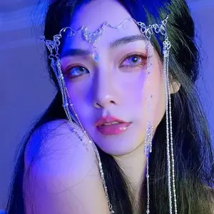 Handmade Sweet Wedding Headpiece Crystal Bridal Head Chain Tiara Hair Jewelry for Women Rhinestone Forehead Headband Accessories