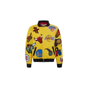 NBA Collage Wool & Leather Jacket "Yellow" NBA 101 YEL