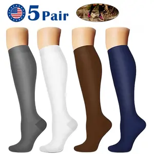 5 Pairs Copper Compression Socks 20-30mmHg Graduated Support Mens Womens S/M-XXL