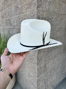 1,000X Tall Crown Brim 3" MORCON HATS brand (Black Diamond Feather)