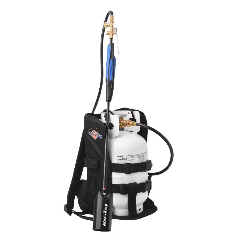 Flame King Bundle 10LB Propane Tank + 500,000 BTU Weed Burner Torch with the Piezo Ignitor + Propane Backpack