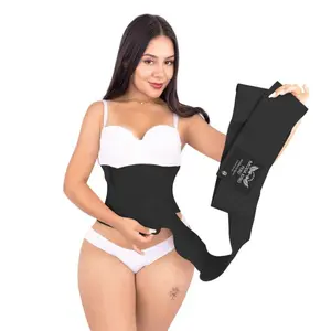 Moda King Peru Lady's Invisible Tape Waist Trainer Garment - Hook-and-Eye Adjustable Compression Faja, Smooth Minimalist Wrap for Snatched Waist