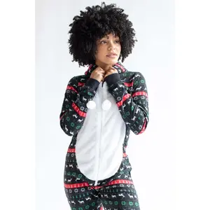 Black Reindeer Fair Isle Onesie Pajamas