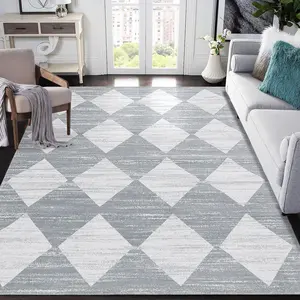 Modern Checkered Rug Washable Living Room Rug Geometric Bedroom Rug Low Pile Soft Rug Hallway Long Strip Rug Home Decor Rug For Living Room Bedroom