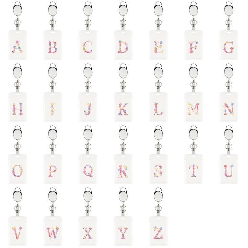 Retractable Badge Holder, Portable ID Card Reel, Card Sleeve with Breakaway Safety Clip-on, Adjustable Nylon Cord & Metal Spring Clip for Nurses, Teachers & Office Workers, Badge Reels Retractable