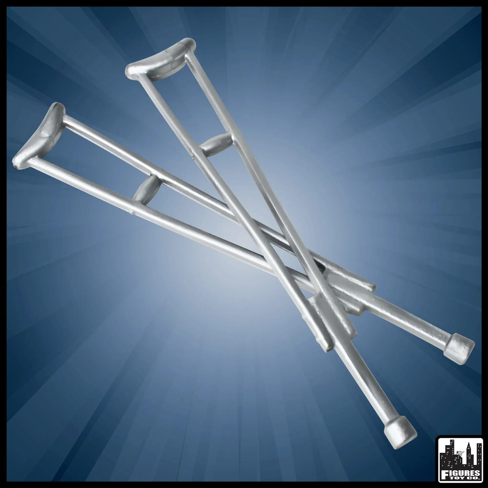 Pair of Crutches for WWE & AEW Wrestling Action Figures