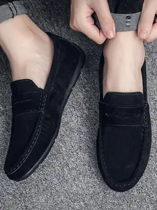Men's Loafer Casual Leather Shoes, One-Click Design, Soft Non-Slip Sole, Vintage Style, Comfortable Daily Wear, Suitable for Everyday Use