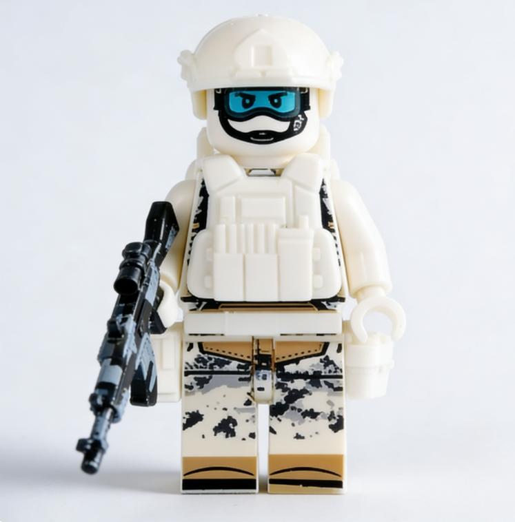 6 PCS Compatible Building Blocks Military Set - Snow Leopard Commando Minifigures, Special Forces Army Men, Small STEM Toy for Kids, Action Figures Gift for Boys