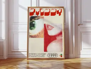 Y2K Japanese Aesthetic Poster – Vaporwave Fine Art Print, Retro Futuristic Wall Art