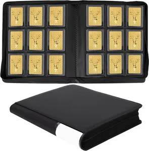 Toploader Binder, Holds 360 Toploaders, Top Loader Binder with 9 Pockets for 3" x 4" Rigid Cards, Double-Sided Pockets Card Binder Top Loader for Trading Cards or Sports Cards (black)