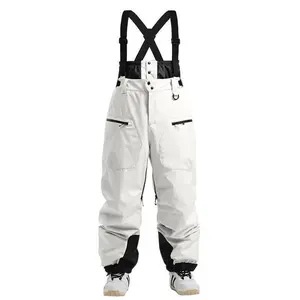 Men’s new thick-strap cotton-insulated ski pants, single/double-layer, windproof and waterproof, for winter skiing