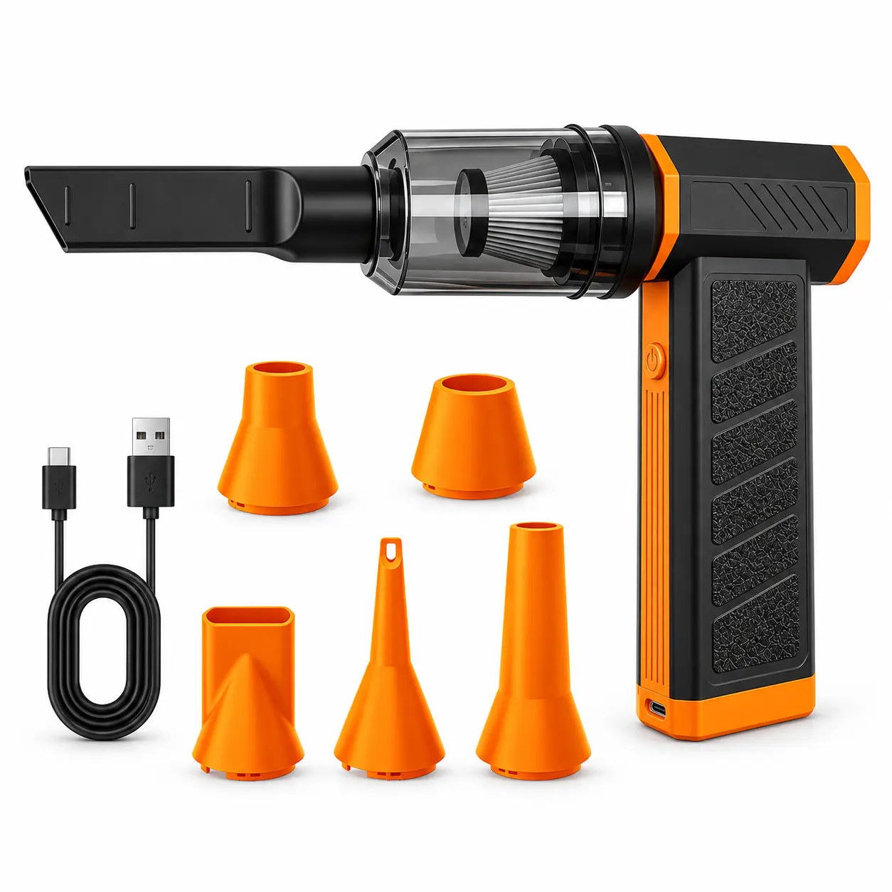 Electric Air Duster & Mini Vacuum, 150,000 RPM Cordless Air Blower, 4-Speed Adjustable for Car, PC & Keyboard Cleaning