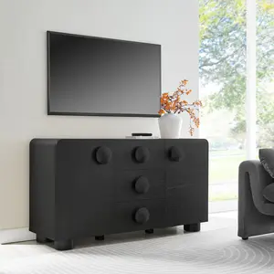 Sonnet 57" Sideboard Storage Cabinet in Black