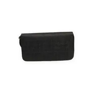 Pre-owned Coated canvas Small Leather Goods FENDI Zip Around Wallet Black Very Good S014260409112