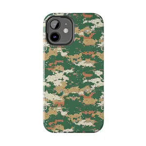 Green Pixel Camo Phone Case for iPhone - Lightweight, Impact Resistant, Wireless Charging Compatible Accessories Protection
