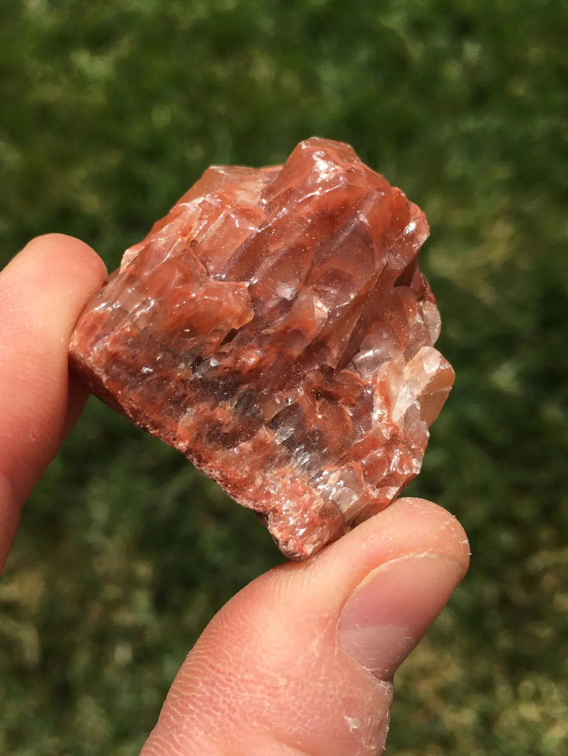 New Moon Beginnings Raw Red Calcite Crystal - Natural Form, Light Pink Color, Ideal for Spiritual and Meditative Use