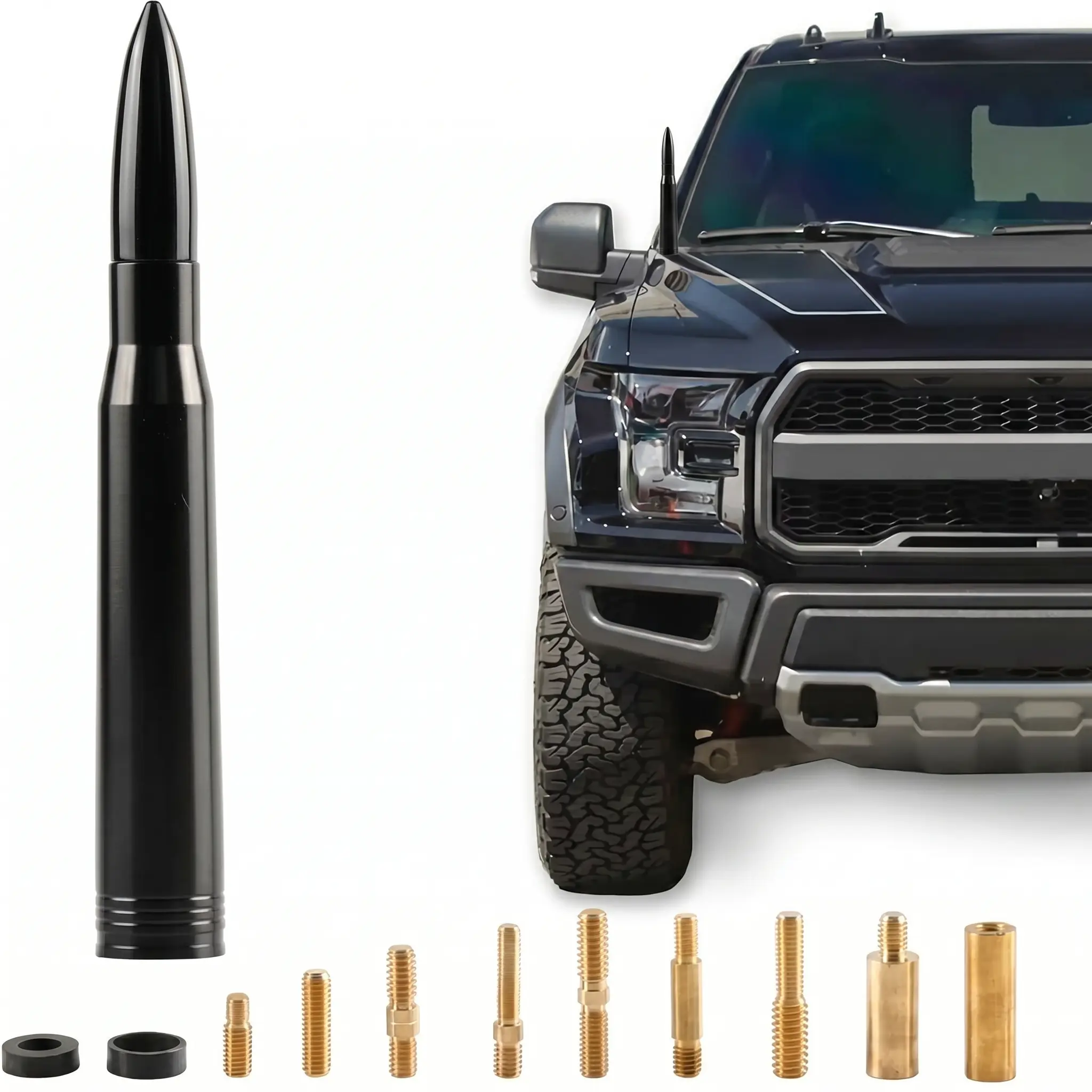 Sturdy Forged & Aluminum Antenna Replacement Parts, Automotive Truck Accessories, Compatible with Ford, Dodge, Chevrolet, GMC, Jeep, Toyota Trucks, Available in Multiple Colors