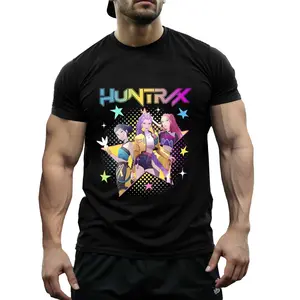 Demon Hunters Kpop Fan Merch Tee - Vibrant Graphic Short Sleeve Crew Neck Stretchy Comfortable Fit for Casual Attire Kpop Concerts - Unisex Gift