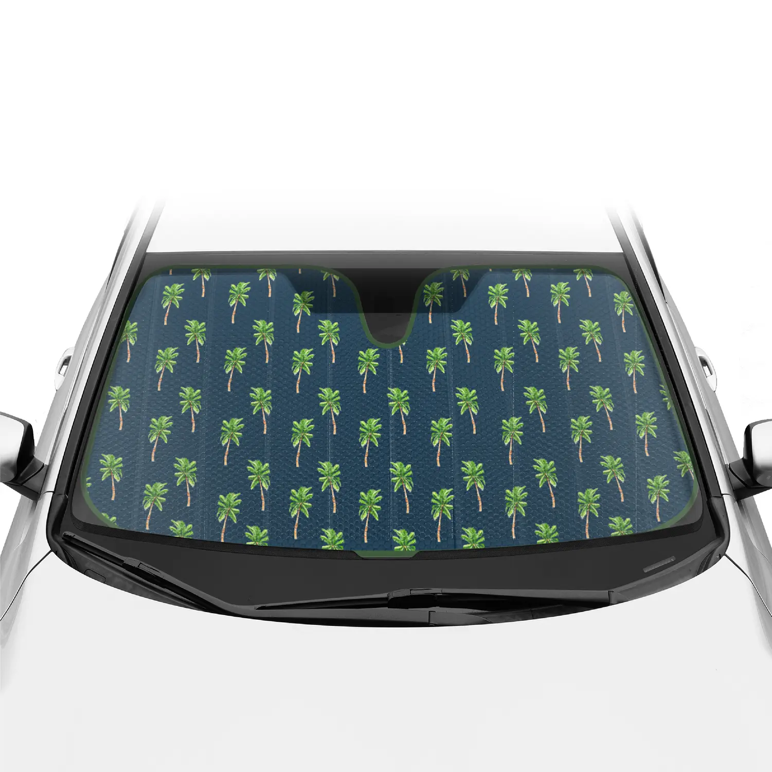 Cali Palm Sunshade for Front Windshields - Accordion Auto Shade Universal Fit for Cars, 57x27 Inches
