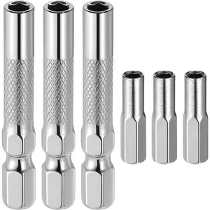 6PCS 1/4 to 4mm Bit Adapter Set Hex Screw Driver Magnetic Micro Bits Drill Extension Socket Shank Holder for Precision Sets