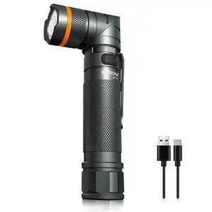 Flashlights,Rechargeable Magnetic LED Flashlights,1200 High lumens Tactical Flashlight,White/Red/Green Lights USB Charging,90 Degree Twist,IP65 Waterproof Outdoor