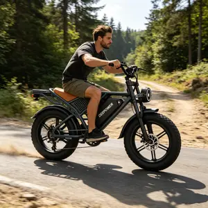 DEEPOWER Adult Electric Bicycle - 1500W Peak Ebike, 20" Fat Tire E-Bike, 59MPH Speed, 45-160 Mi Long Range, 48V 20/35AH Removable Battery, UL 2849 Certified, Ebikes