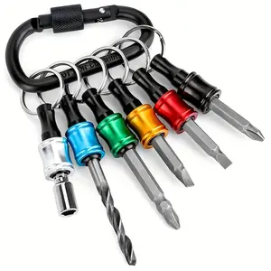 Portable Hex Shank Drill Screw Adapter Bit Holder Keychain Portable, Quick-change Screwdriver Bit Catcher christmas 2024 ornament men woman Hardware Tool Heavy Duty