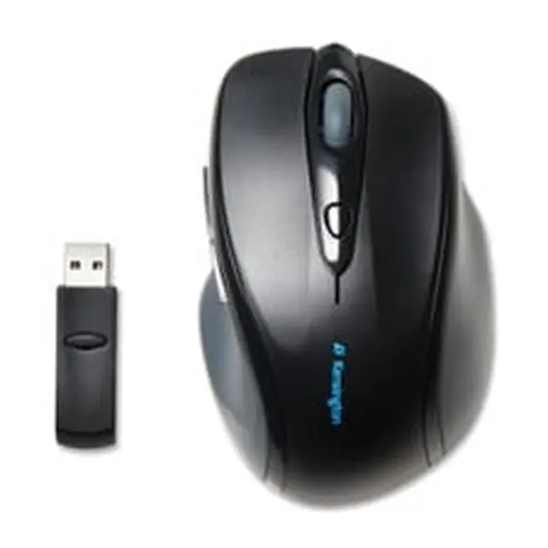 Kensington KMW72370 Cable-Free Wireless Mouse - 2.4GHz, Full-Size, Ergonomic Anti-Slip, USB Adapter Mouse - 3.5 in. x 5.25 in. x 1.75 in., Black, Cable-Free Mouse