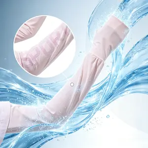 Unisex Photochromic Ice Silk Arm Sleeves – UPF50+ Extended Ice-Cool UV Protection Cycling Sleeves, Breathable & Adjustable