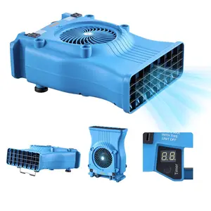 【Summervibes】VEVOR Blower Fan, Low Profile Air Mover Carpet Dryer, 1000 CFM, 2 Speeds, Multi-Angle Airflow, Lightweight Portable for Crawlspaces, Attics, Basements, Bathrooms, Water Damage Restoration, Blue