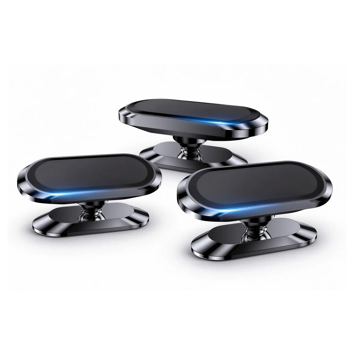 3PCS Magnetic Car Phone & Tablet Mount, Universal Suction Cup Holder 360° Adjustable Rotation, Compatible with iPad for In-Car Secondary Screen, Car Navigation Support