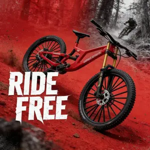 6-Scale Simulation Dh Mtb Bike Model Dirt Bikes - Downhill Mountain Bike Ornament, Made Of Zinc Alloy And Plastic Materials, With Dual Shock Absorption Design, Suitable For Home/Office Ornaments/Bookshelf Decoration, Collectible Boutique, Birthday Gift