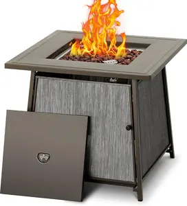 BALI OUTDOORS 28-Inch Square Propane Gas Fire Pit Table – 50,000 BTU with Lid & Lava Rocks for Patio, Backyard, and Deck TikTokShopBlackFriday