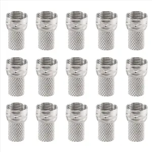 15 Pcs RG6 F-Type Twist-On Coax Coaxial Cable RF Connector Male for CCTV Camera