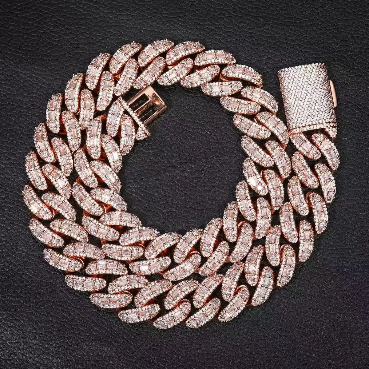 M2-9130 Streetwear Icon Moiss Cuban Link - Timeless Hip Hop Accessory for Trendsetters & Style Enthusiasts Casual Trendy Jewelry Rhinestone Necklace summerwins